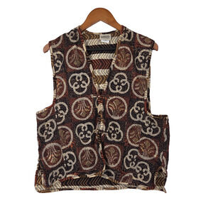 Vintage Chicos Womens Vest Medium Red Pockets Business Western Cowgirl Aztec